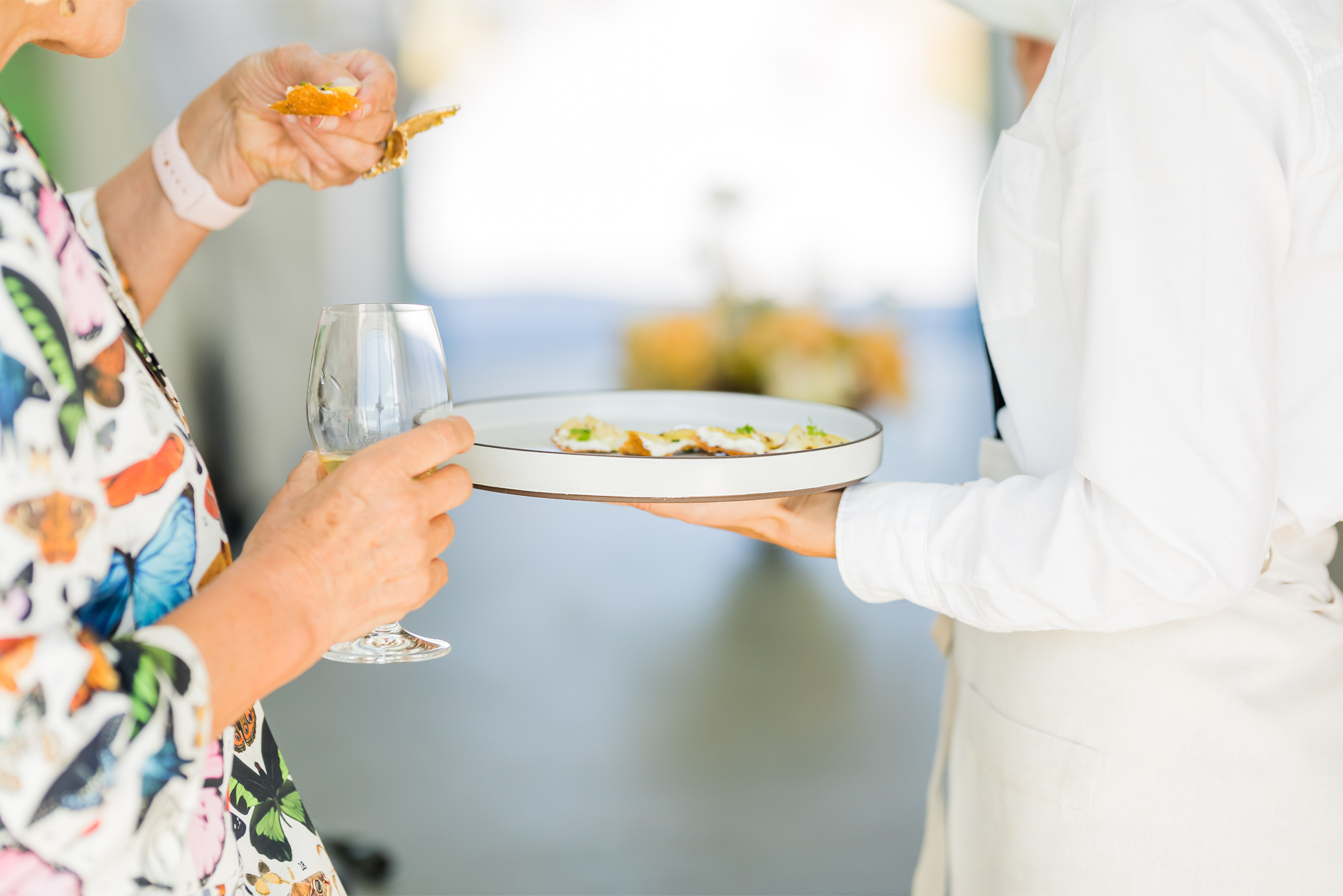 Canapes served on a platter.